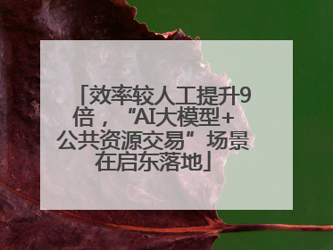 效率较人工提升9倍，“AI大模型+公共资源交易”场景在启东落地