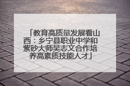 教育高质量发展看山西：乡宁县职业中学和紫砂大师吴志文合作培养高素质技能人才