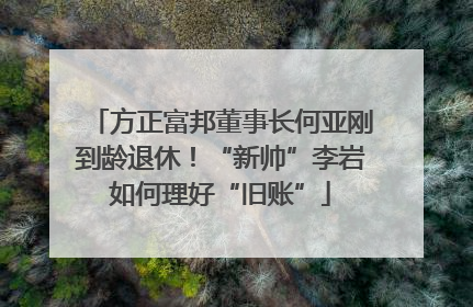 方正富邦董事长何亚刚到龄退休！“新帅”李岩如何理好“旧账”