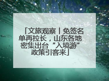 文旅观察丨免签名单再拉长，山东各地密集出台“入境游”政策引客来