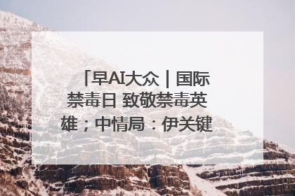 早AI大众｜国际禁毒日 致敬禁毒英雄；中情局：伊关键核设施被摧毁