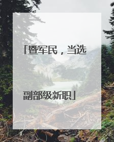 暨军民，当选副部级新职