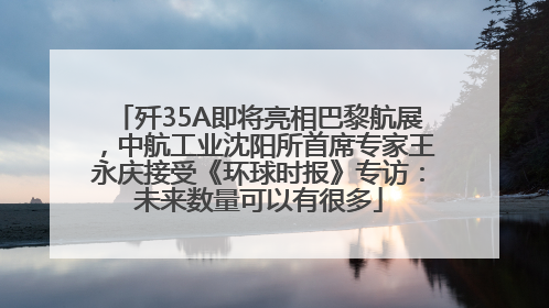 歼35A即将亮相巴黎航展，中航工业沈阳所首席专家王永庆接受《环球时报》专访：未来数量可以有很多