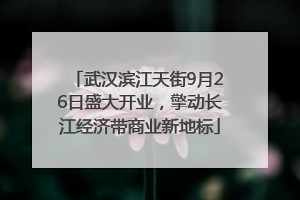 武汉滨江天街9月26日盛大开业，擎动长江经济带商业新地标