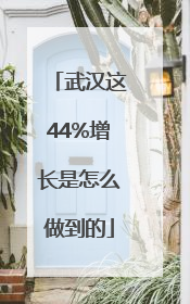 武汉这44%增长是怎么做到的