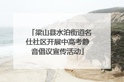梁山县水泊街道名仕社区开展中高考静音倡议宣传活动