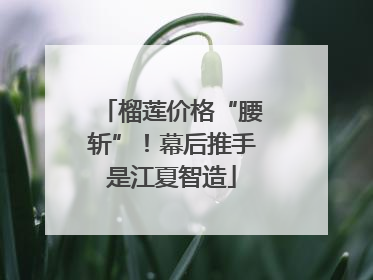 榴莲价格“腰斩”！幕后推手是江夏智造