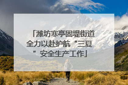 潍坊寒亭固堤街道全力以赴护航“三夏”安全生产工作