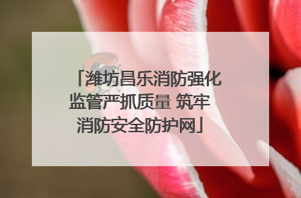 潍坊昌乐消防强化监管严抓质量 筑牢消防安全防护网