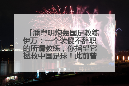 潘粤明炮轰国足教练伊万：一个装傻不辞职的所谓教练，你指望它拯救中国足球！此前曾多次发文评价国足
