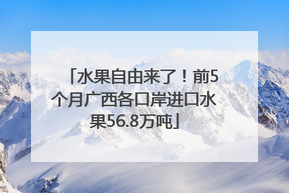 水果自由来了！前5个月广西各口岸进口水果56.8万吨