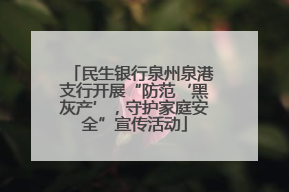 民生银行泉州泉港支行开展“防范‘黑灰产’，守护家庭安全”宣传活动