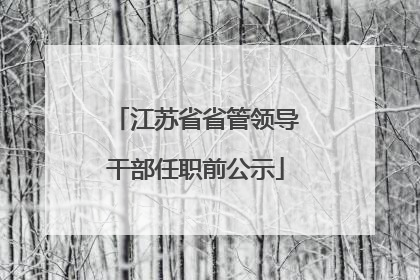 江苏省省管领导干部任职前公示