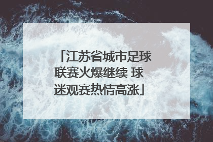 江苏省城市足球联赛火爆继续 球迷观赛热情高涨