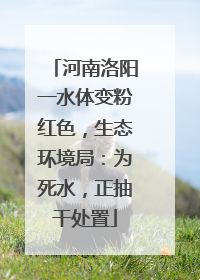 河南洛阳一水体变粉红色，生态环境局：为死水，正抽干处置