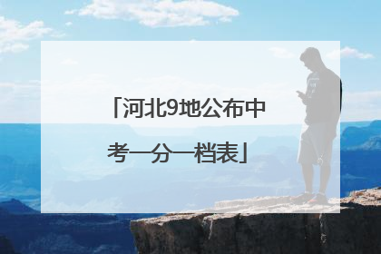 河北9地公布中考一分一档表