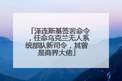 泽连斯基签署命令，任命乌克兰无人系统部队新司令，其曾是商界大佬