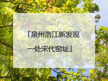 泉州洛江新发现一处宋代窑址