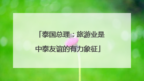 泰国总理：旅游业是中泰友谊的有力象征