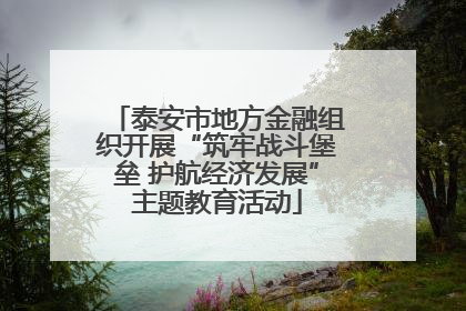 泰安市地方金融组织开展“筑牢战斗堡垒 护航经济发展”主题教育活动