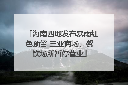 海南四地发布暴雨红色预警 三亚商场、餐饮场所暂停营业