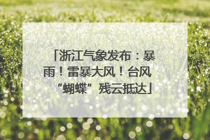 浙江气象发布：暴雨！雷暴大风！台风“蝴蝶”残云抵达