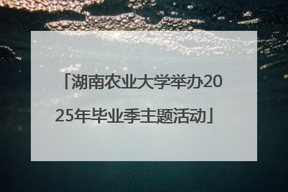 湖南农业大学举办2025年毕业季主题活动