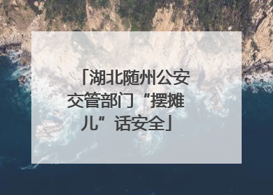 湖北随州公安交管部门“摆摊儿”话安全