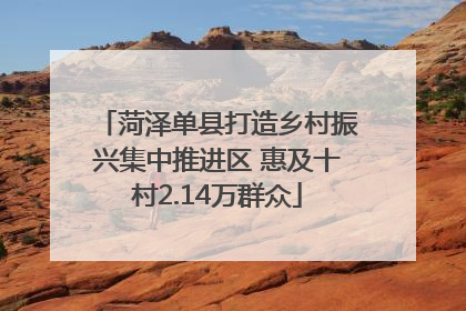 菏泽单县打造乡村振兴集中推进区 惠及十村2.14万群众