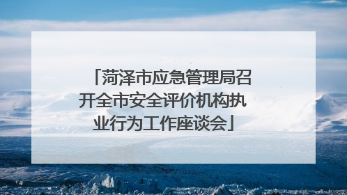 菏泽市应急管理局召开全市安全评价机构执业行为工作座谈会