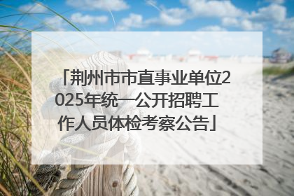 荆州市市直事业单位2025年统一公开招聘工作人员体检考察公告