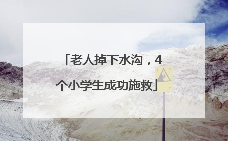 老人掉下水沟，4个小学生成功施救
