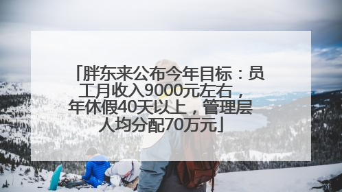 胖东来公布今年目标：员工月收入9000元左右，年休假40天以上，管理层人均分配70万元