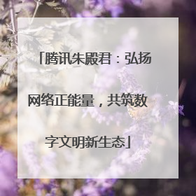 腾讯朱殿君：弘扬网络正能量，共筑数字文明新生态