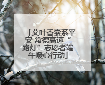 艾叶香囊系平安 常德高速“路灯”志愿者端午暖心行动