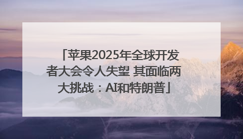 苹果2025年全球开发者大会令人失望 其面临两大挑战：AI和特朗普