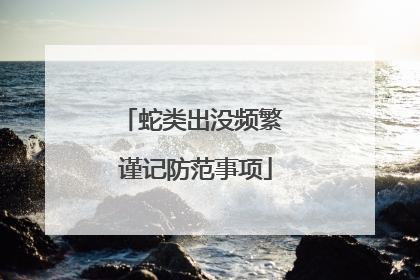 蛇类出没频繁 谨记防范事项