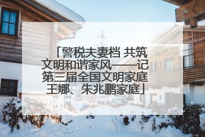 警税夫妻档 共筑文明和谐家风——记第三届全国文明家庭王娜、朱兆鹏家庭