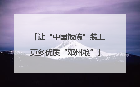 让“中国饭碗”装上更多优质“邓州粮”