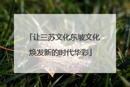 让三苏文化东坡文化焕发新的时代华彩