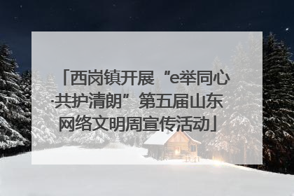 西岗镇开展“e举同心·共护清朗”第五届山东网络文明周宣传活动