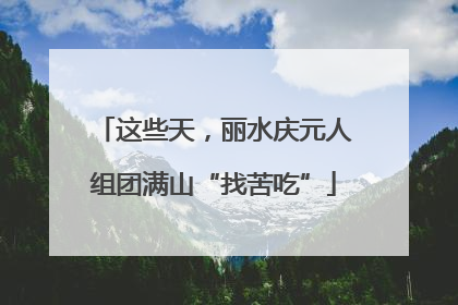 这些天，丽水庆元人组团满山“找苦吃”