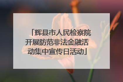 辉县市人民检察院开展防范非法金融活动集中宣传日活动