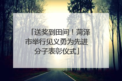 送奖到田间！菏泽市举行见义勇为先进分子表彰仪式