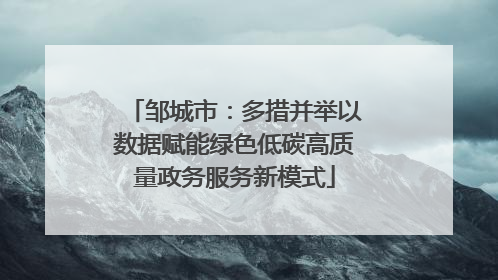 邹城市：多措并举以数据赋能绿色低碳高质量政务服务新模式