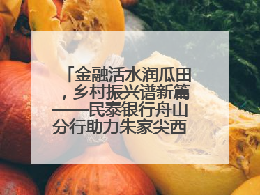 金融活水润瓜田，乡村振兴谱新篇——民泰银行舟山分行助力朱家尖西瓜甜蜜升级