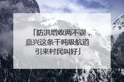 防洪增收两不误，嘉兴这条千吨级航道引来村民叫好