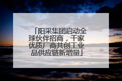 阳采集团启动全球伙伴招商，千家优质厂商共创工业品供应链新增量
