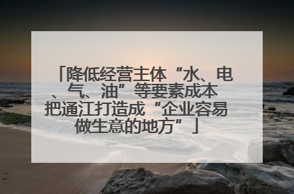 降低经营主体“水、电、气、油”等要素成本 把通江打造成“企业容易做生意的地方”