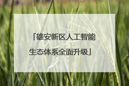 雄安新区人工智能生态体系全面升级